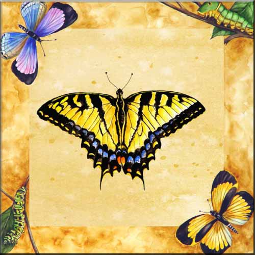 JR-Eastern Swallowtail Butterfly with Background – Accent Tile