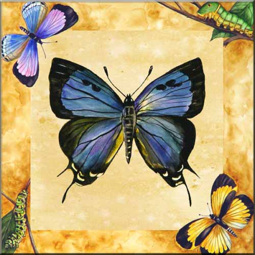 JR-Great Purple Hairstreak Butterfly with Background – Accent Tile