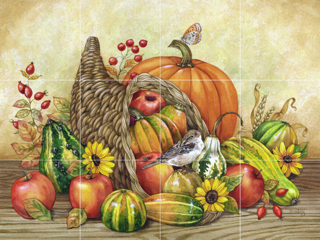 Cornucopia-Autumn’s Bounty – Porcelain Tile Mural