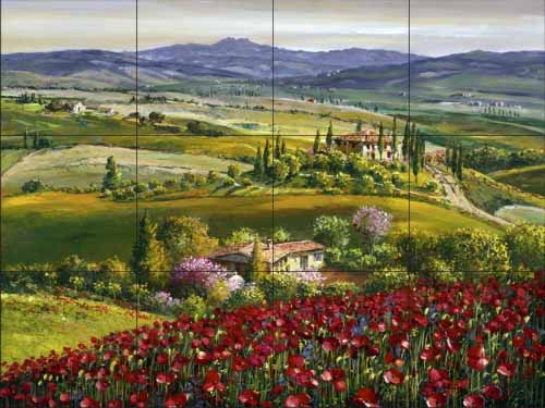 Tuscan Poppy – Porcelain Tile Mural