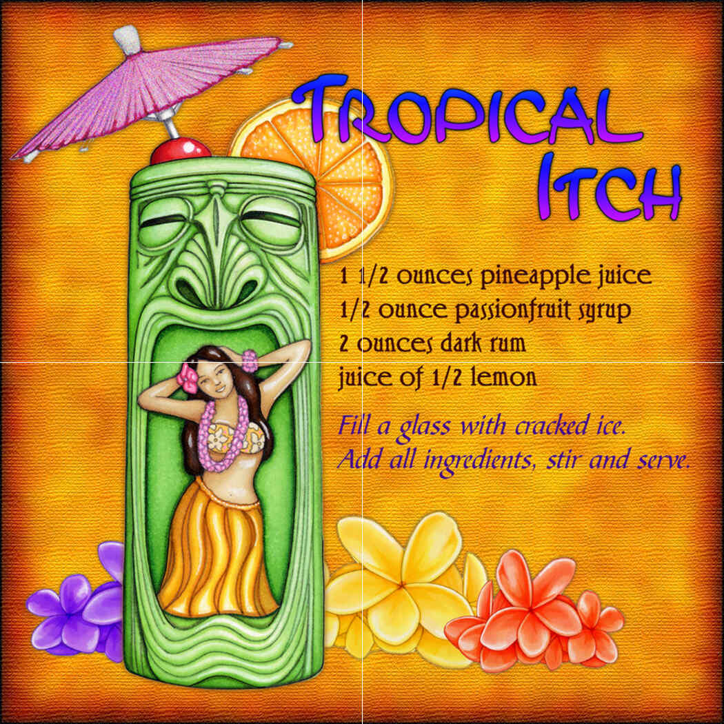 Drink Recipe-Tropical Itch – Porcelain Tile Mural