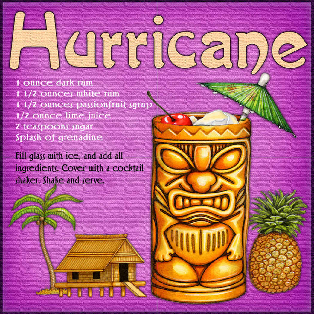 Drink Recipe-Hurricane – Porcelain Tile Mural