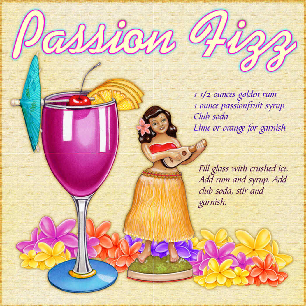 Drink Recipe-Passion Fizz – Porcelain Tile Mural