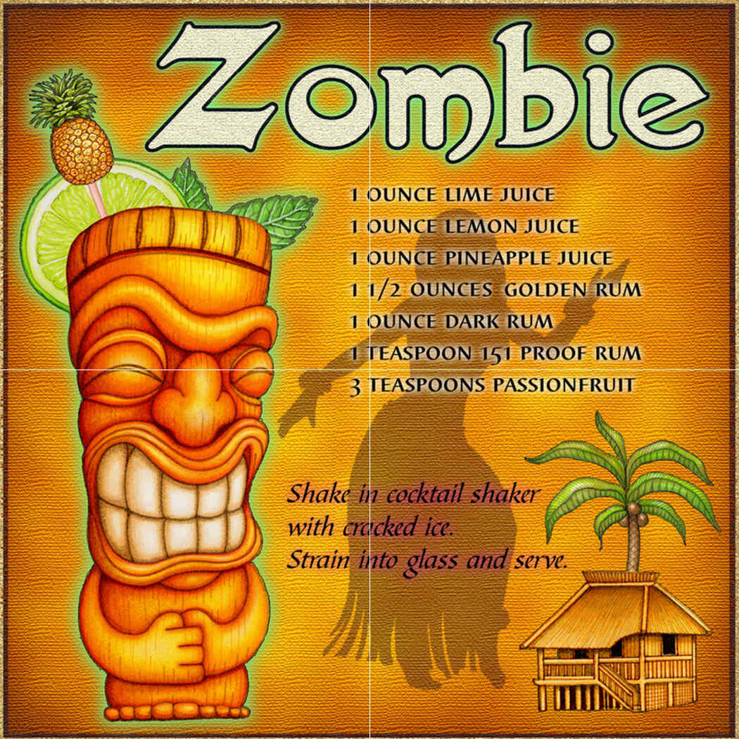 Drink Recipe-Zombie – Porcelain Tile Mural