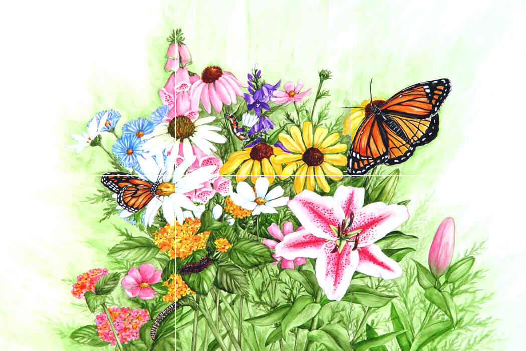 Butterfly Meadow – Porcelain Tile Mural