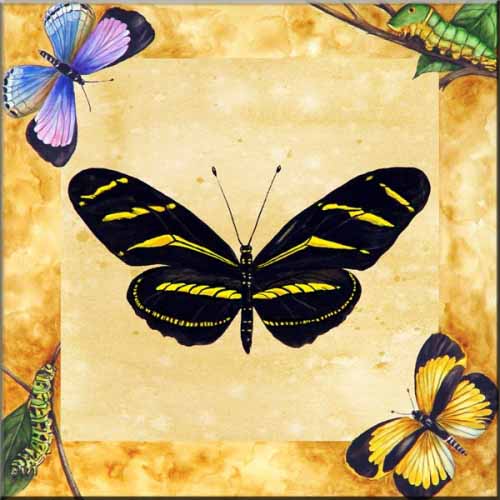 Zebra Butterfly with Background – Porcelain Tile Mural