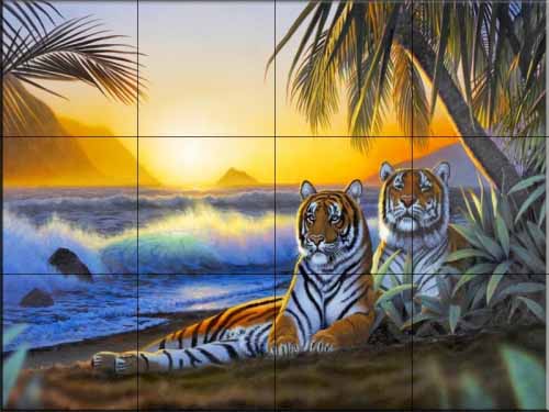 Tropical Tigers-CH – Porcelain Tile Mural