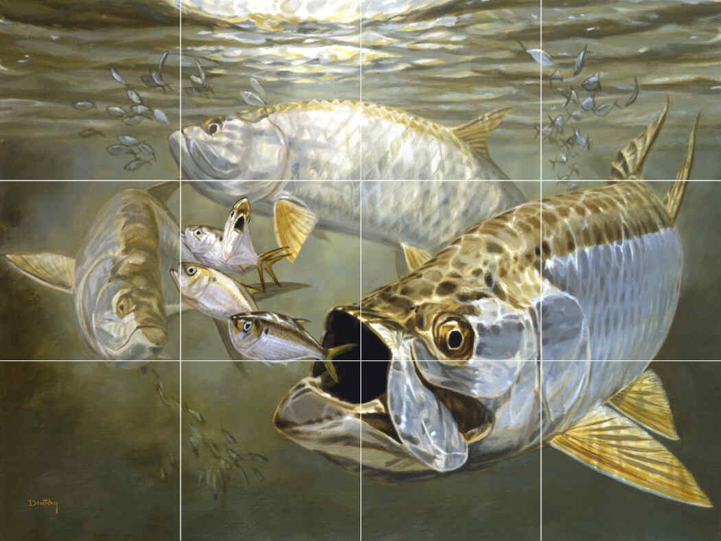 Tarpon and Mehhaden-DR – Porcelain Tile Mural