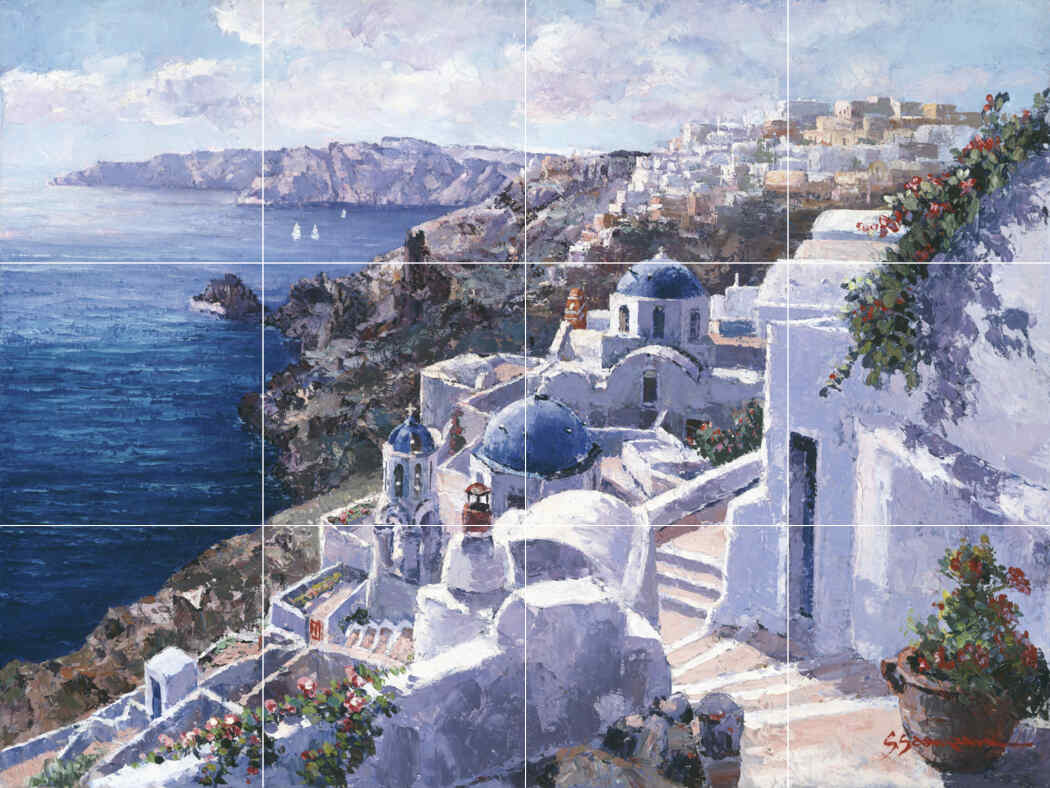 Steps of Santorini – SP – Porcelain Tile Mural