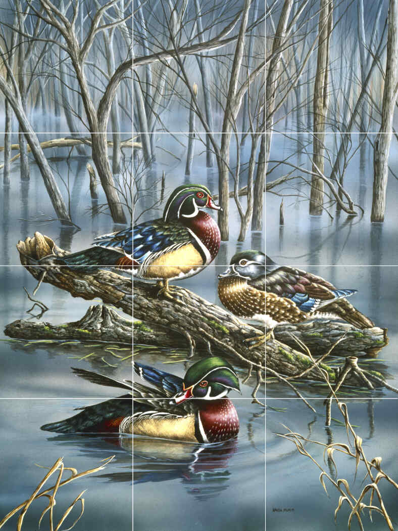 Misty Woodducks – Porcelain Tile Mural