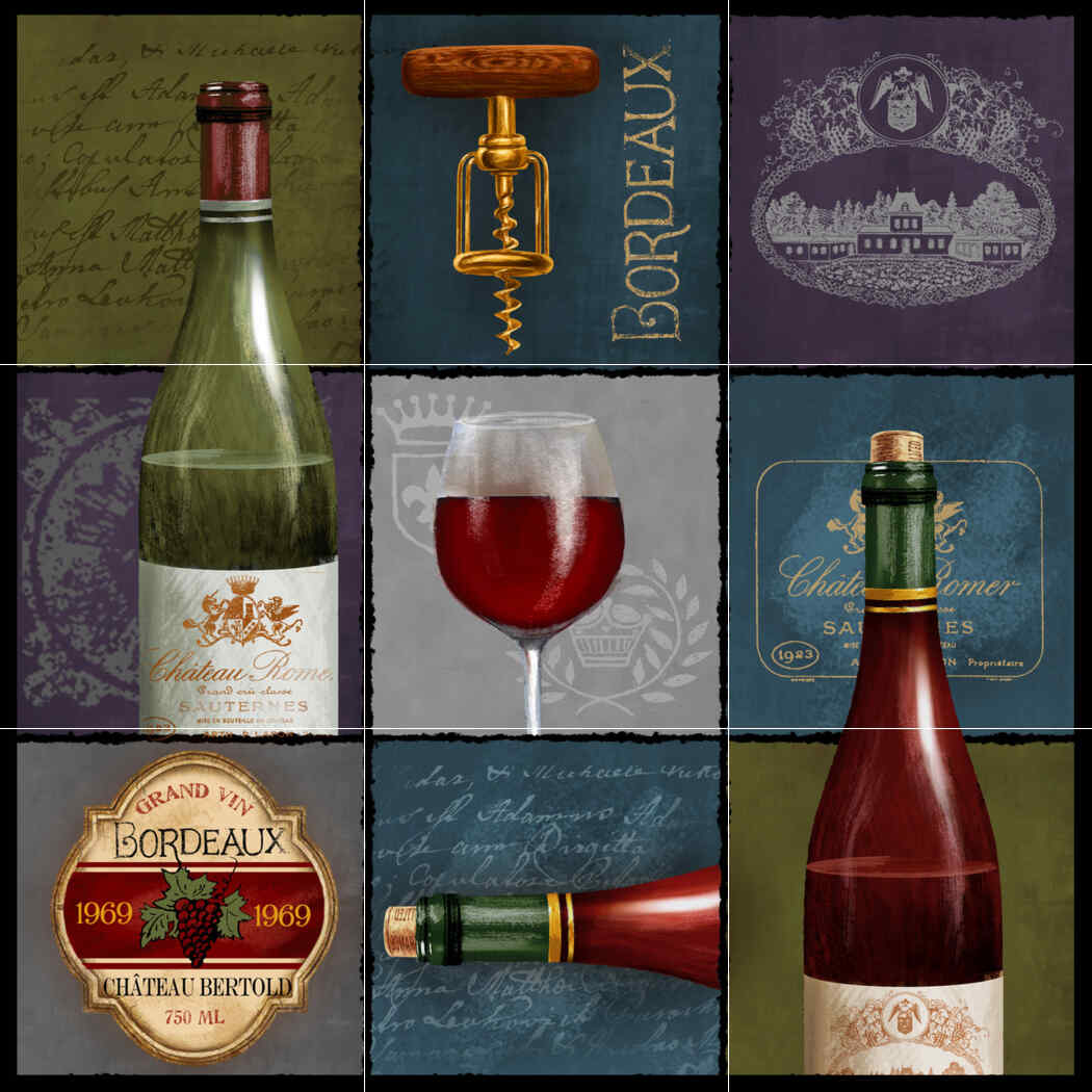 Wine Collage Box – TW – Porcelain Tile Mural