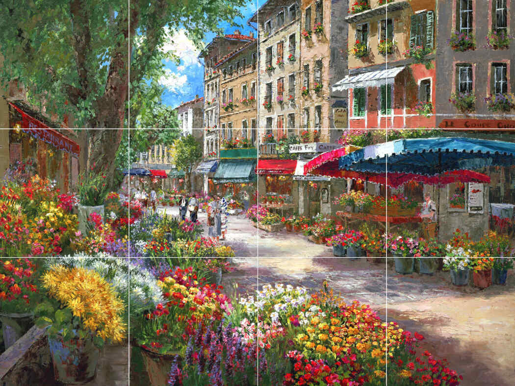 Paris Flower Market – Porcelain Tile Mural