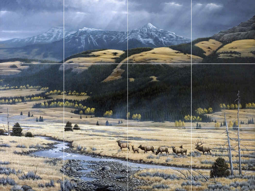 Big Valley Elk – Porcelain Tile Mural