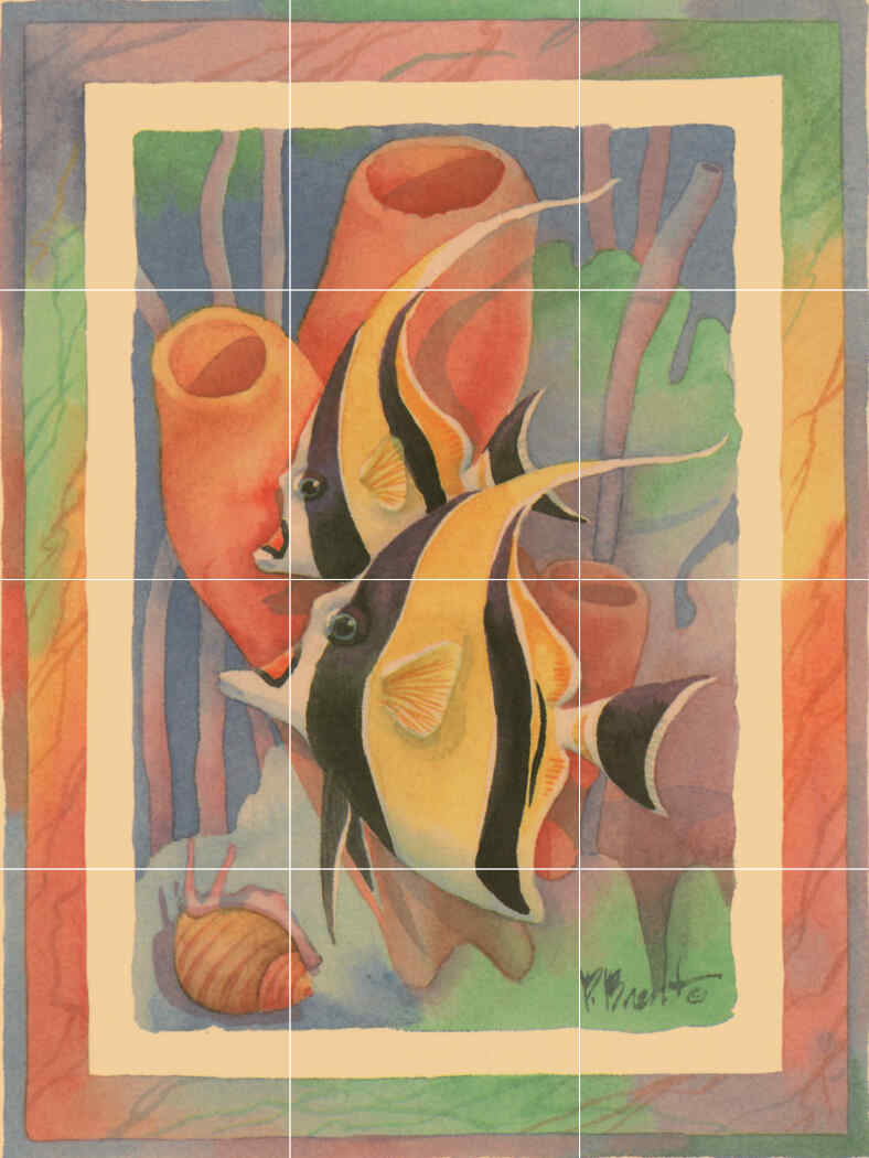 Moorish Idol Duo Antique – Affordable Tile Mural