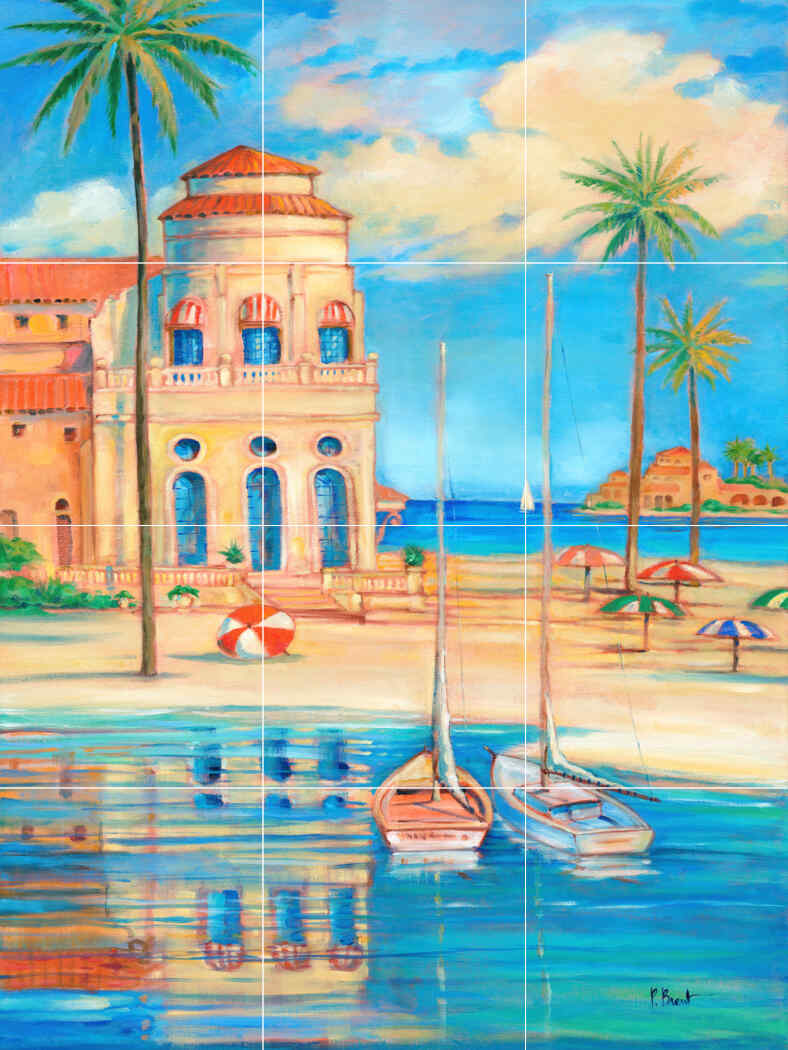 Mediterranean Beach Club 1 – Affordable Tile Mural