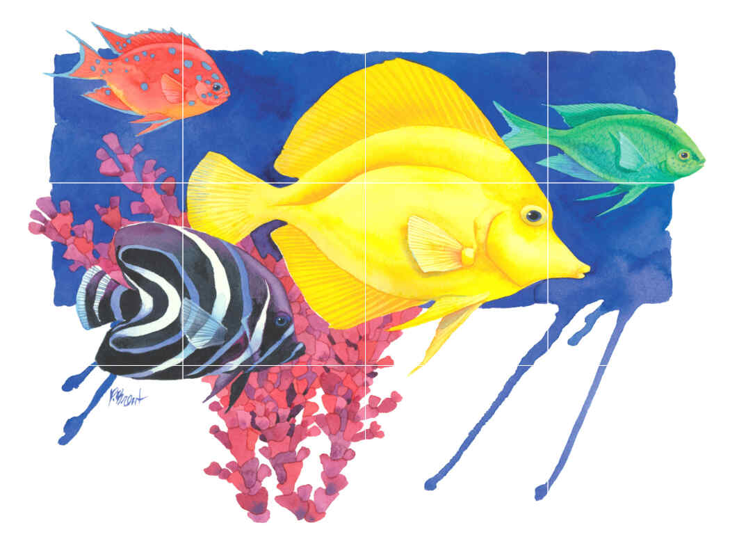 PB- Yellow Tang – Affordable Tile Mural