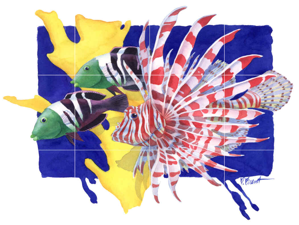 PB- Spotfin Lionfish – Affordable Tile Mural