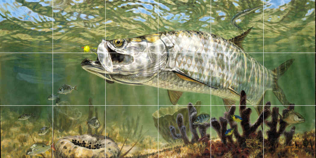 Golden Fly Tarpon-DR – Affordable Tile Mural