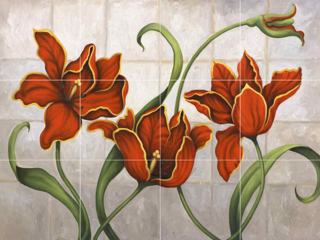 Parrot Tulips-JZ – Affordable Tile Mural