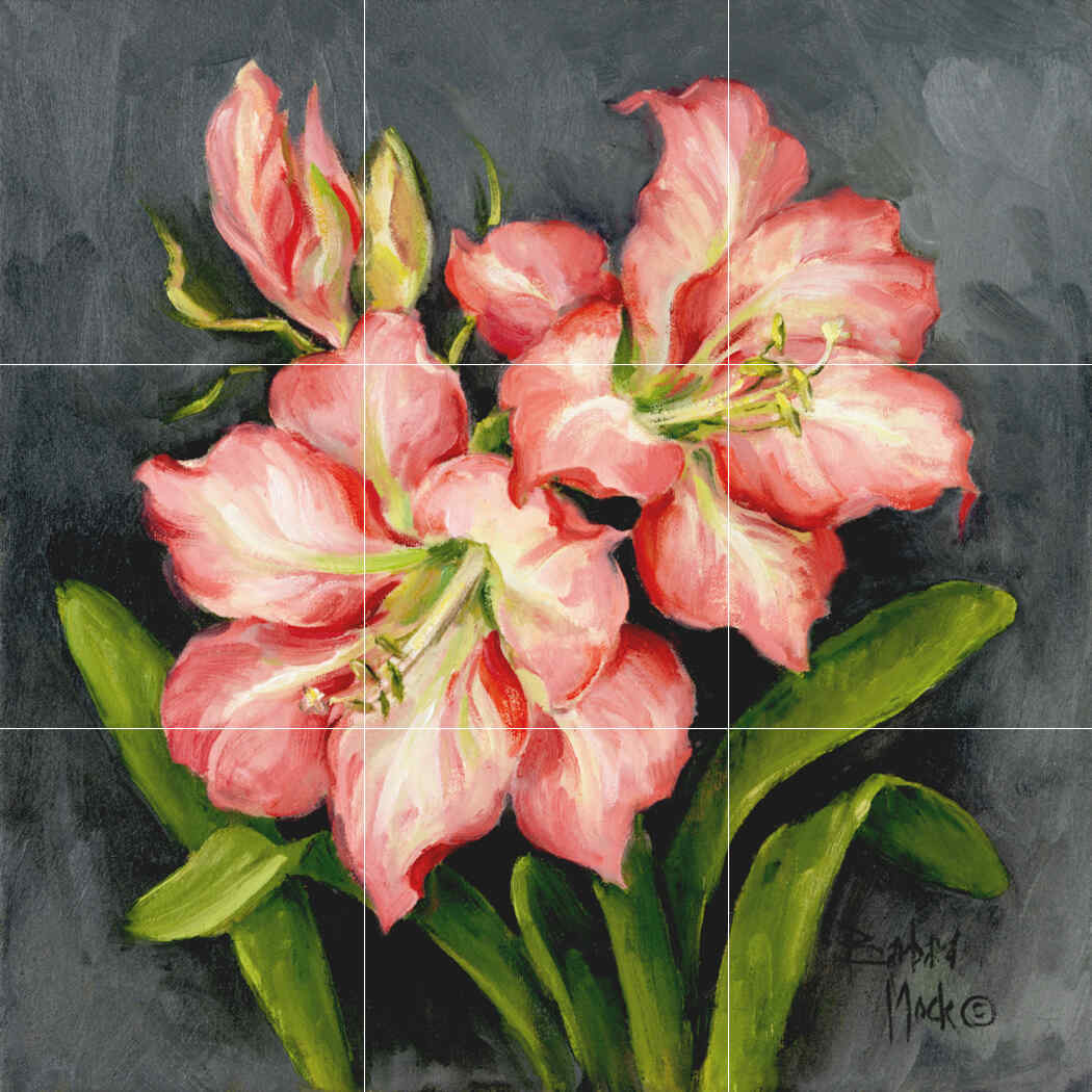 Starburst Lily Pair-BM – Affordable Tile Mural