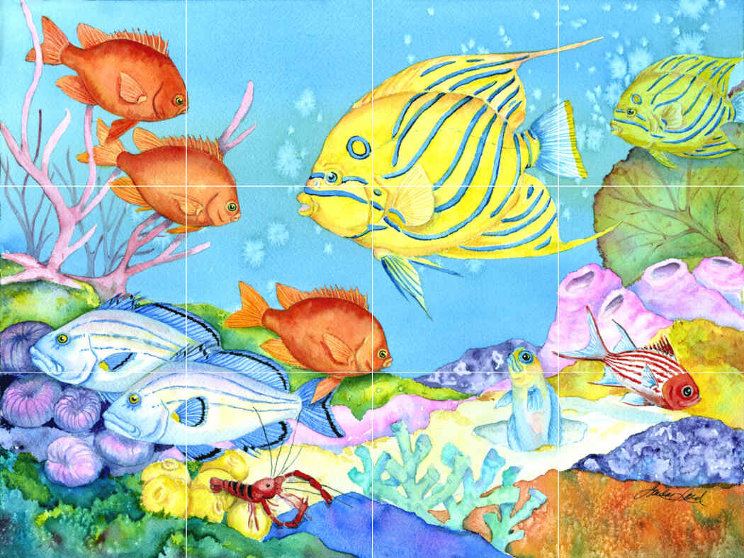 Striped Angel Fish – Affordable Tile Mural