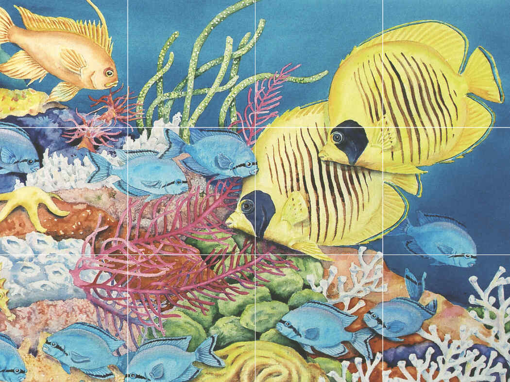 Racoon and Butterfly Fish – Affordable Tile Mural