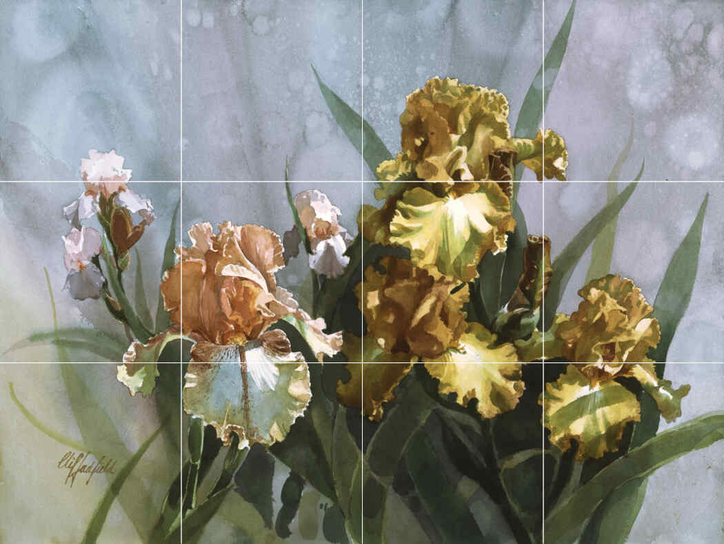 Irises I-CH – Affordable Tile Mural