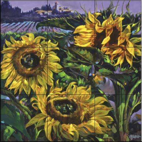 Tuscany Sunflowers – Affordable Tile Mural