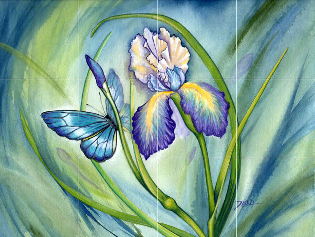 Lovely Iris-DF – Affordable Tile Mural