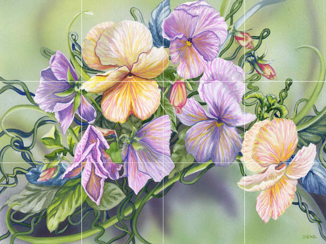 Pansy Paradise-DF – Affordable Tile Mural