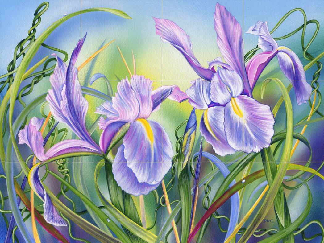 Spring Iris-DF – Affordable Tile Mural