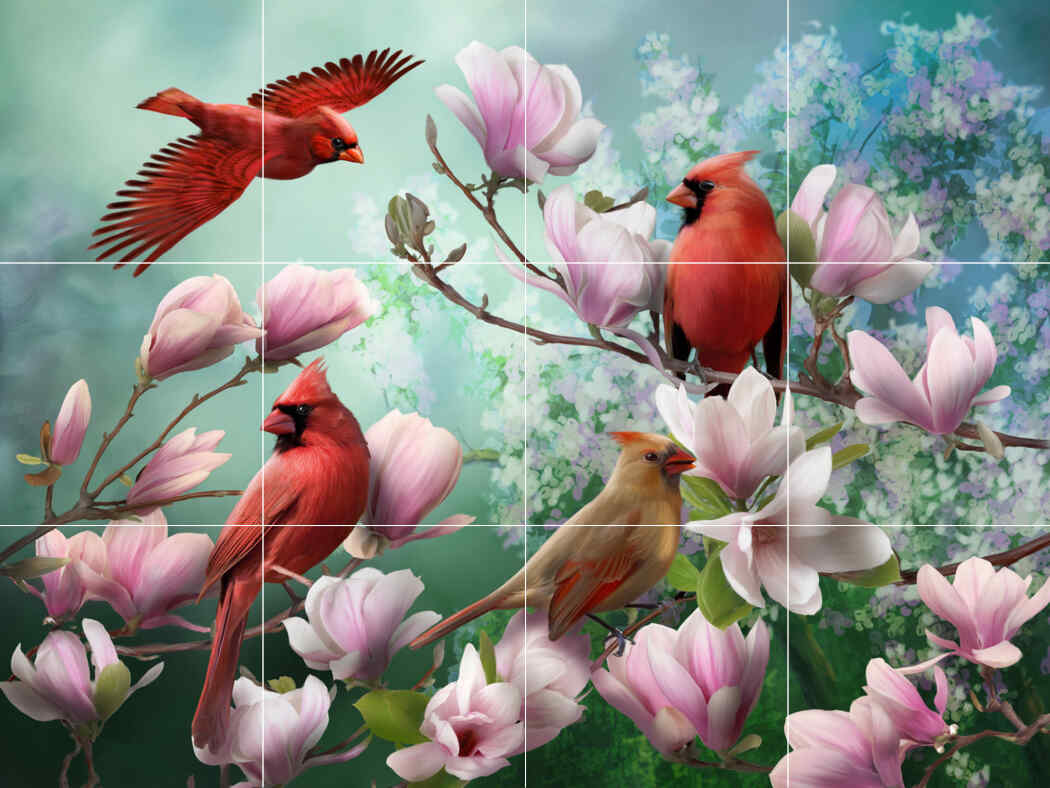 Cardinal Family I – HP – Affordable Tile Mural