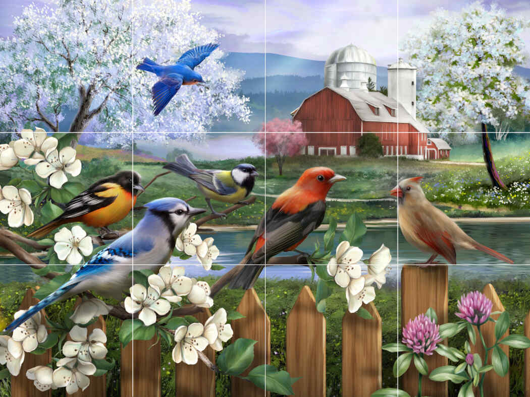 Spring Gathering I – HP – Affordable Tile Mural