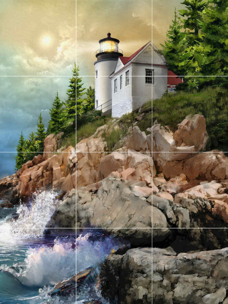 Bass harbour Lighthouse – TW – Affordable Tile Mural