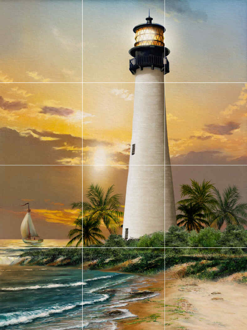 Cape Florida Lighthouse – TW – Affordable Tile Mural