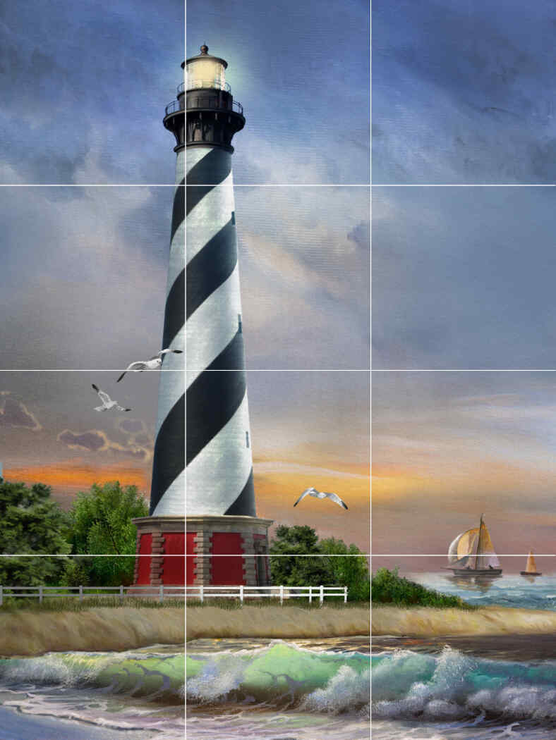 Cape Hatteras Lighthouse – TW – Affordable Tile Mural