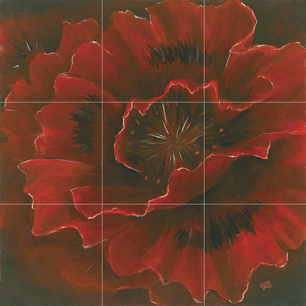 Red Poppy II – Affordable Tile Mural