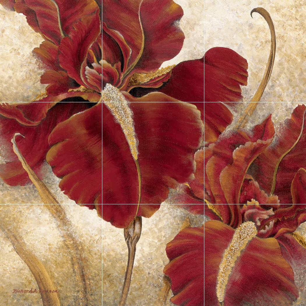 RH-Red Iris – Affordable Tile Mural